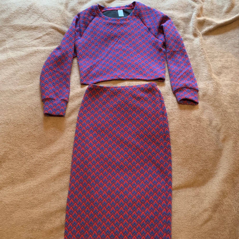 Crop top and skirt matching set -American apparel